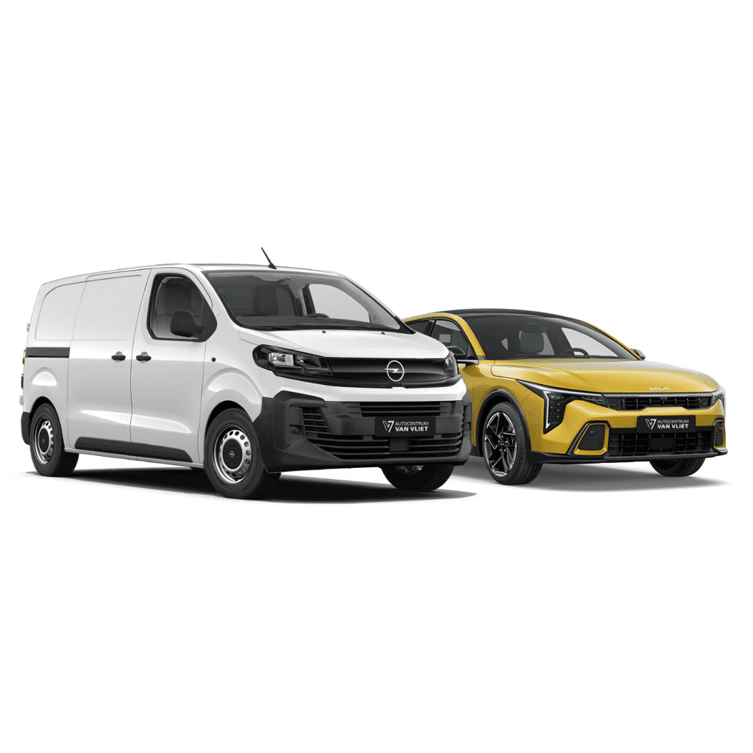 Opel Vivaro en Kia K4 samen afgebeeld