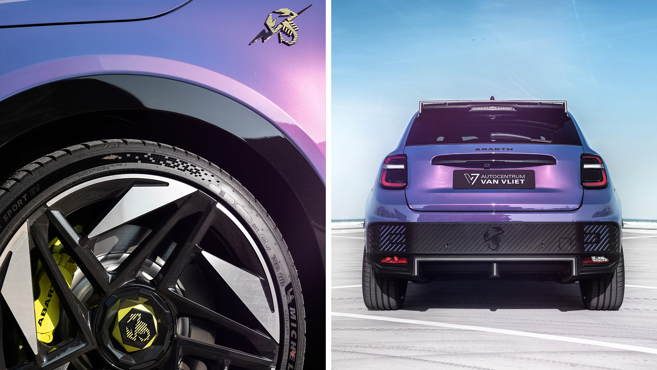 Abarth 600e velgen en achterkant