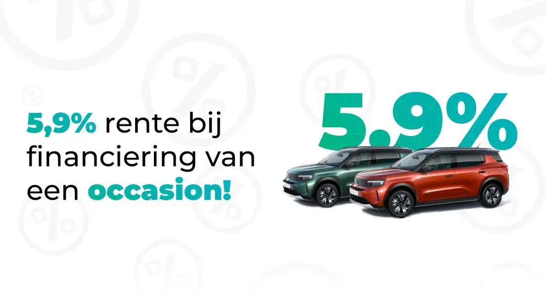 5,9% rente bij financiering van een occasion!