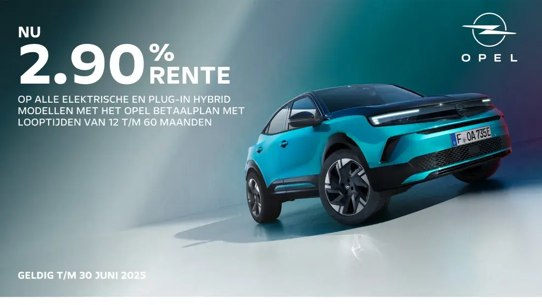 2,9% rente bij financiering van een Opel