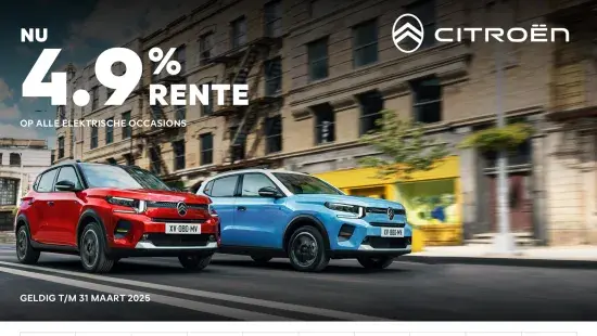 Nu 4,9% rente op alle elektrische occasions